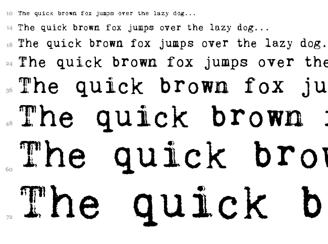 Kingthings Trypewriter font waterfall